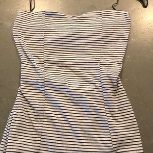 Striped tube top with cute out back